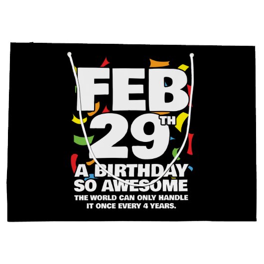 Geweldige Verjaardag 2024 schrikkeldag schrikkelja Groot Cadeauzakje (Achterkant)