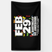 Geweldige Verjaardag 2024 schrikkeldag schrikkelja Spandoek (Verticaal)