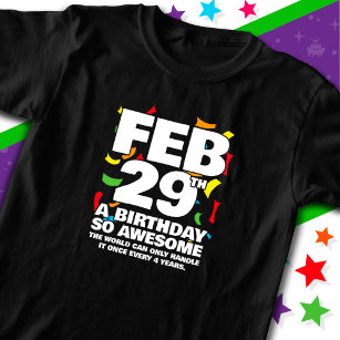 Geweldige Verjaardag 2024 schrikkeldag schrikkelja T-shirt