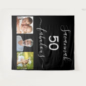 Geweldige verjaardag aangepaste foto zwarte verras wandkleed (Voorkant (horizontaal))