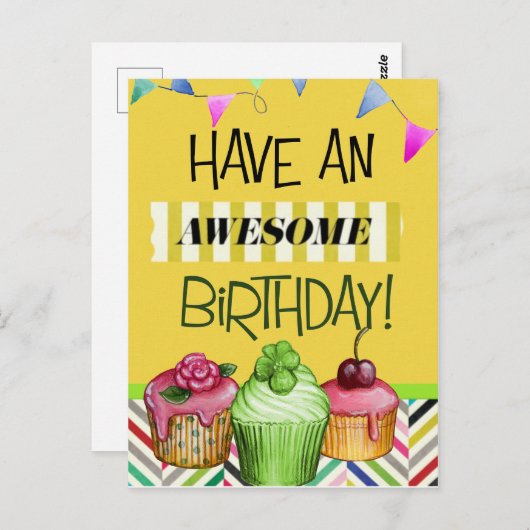 Geweldige Verjaardag Briefkaart (Voorkant / Achterkant)