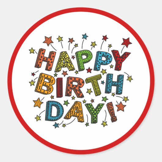 Geweldige verjaardag ronde sticker (Voorkant)