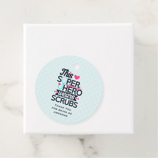 Geweldige verpleegster Superhero Gezegde Typograaf Bedankjes Labels (In situ)
