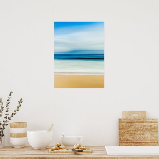 Geweldige versoepeling van Sandy Beach Blue Sky Ho Poster (Keuken)