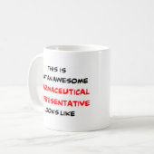 geweldige vertegenwoordiger koffiekoffie mok (Voorkant links)