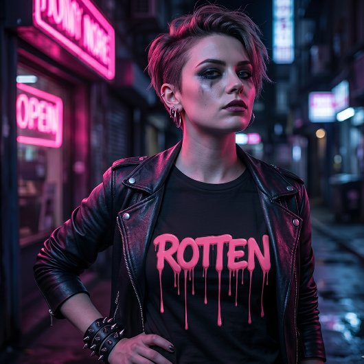Geweldige, vette, ROTTEN Roze druipende tekst Tri-Blend Shirt