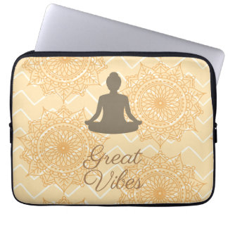 Geweldige Vibes Namaste Houding Yoga Laptop Sleeve