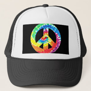 geweldige vibrant Tye Dyed Peace Sign Trucker Pet