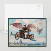 Geweldige Victoriaans steampunk-vliegauto Briefkaart (Voorkant / Achterkant)