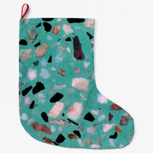 Geweldige vintage abstract marmeren grote kerstsok