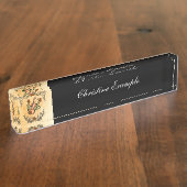 Geweldige viool met vioolboog naambordje (Zijkant)