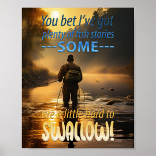 Geweldige Vissen Verhalen Vissen In Een Bergstroom Poster