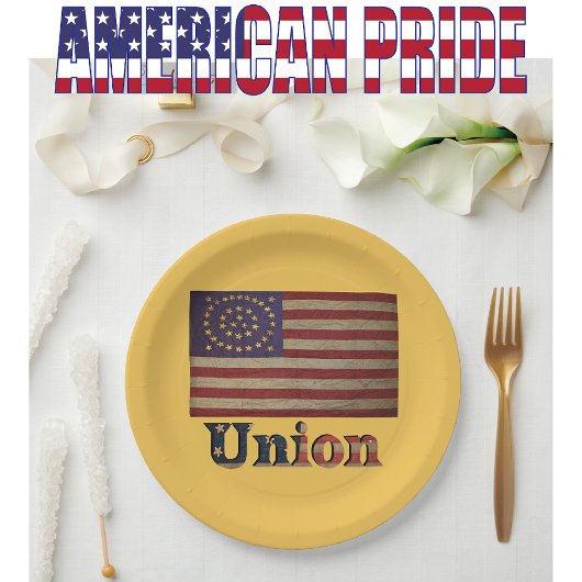 Geweldige vlag van de burgeroorlog papieren bordje