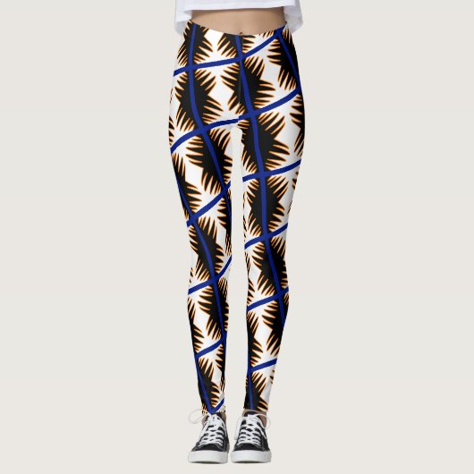 Geweldige Vlammen Abstracte Print Leggings (Voorkant)