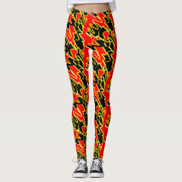 Geweldige Vlammen Abstracte Print Leggings