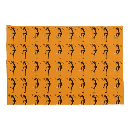 Geweldige voetbal silhouet Sinaasappel Kussensloop (Achterkant-Rechts)