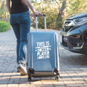 Geweldige voetbalspeler lijkt op een grappig footb sticker