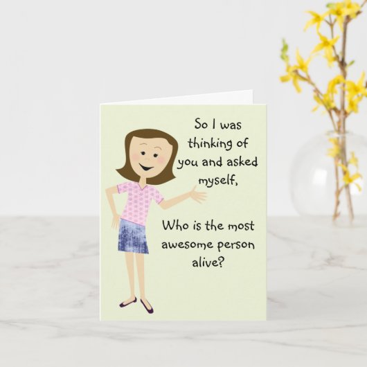 Geweldige vogelkaart (grappig) kaart (Gele Bloem)