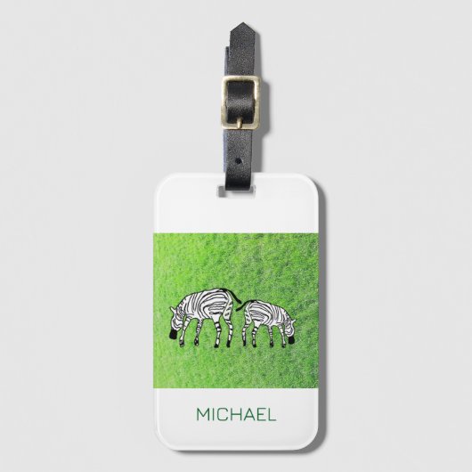 Geweldige vriend, Schattigee en gelukkige zebra's Bagagelabel (Voorkant (verticaal))