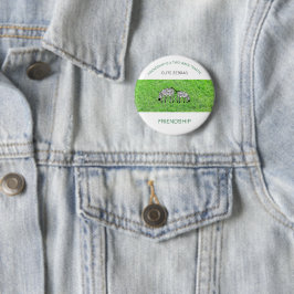 Geweldige vriend, Schattigee en gelukkige zebra's Ronde Button 5,7 Cm