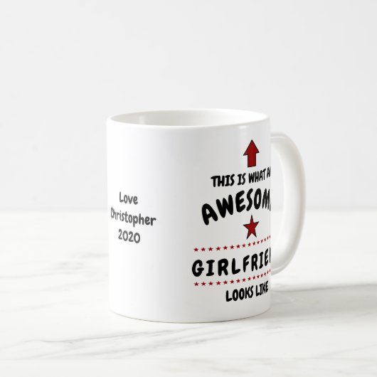 Geweldige Vriendin Valentijn Mok Jouw naam toevoeg (Voorkant rechts)