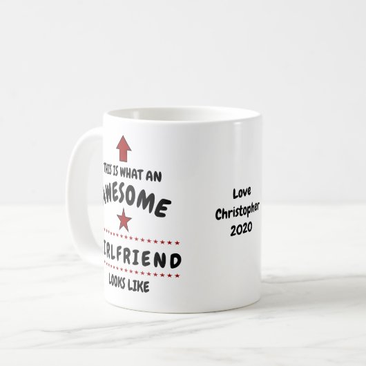 Geweldige Vriendin Valentijn Mok Jouw naam toevoeg (Voorkant links)