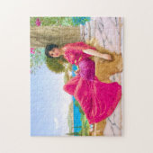 Geweldige vrouw in Fuchsia door John William Godwa Legpuzzel (Verticaal)