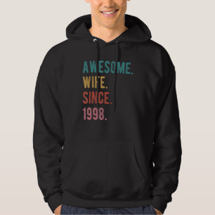 Geweldige vrouw sinds 1998 24e huwelijksdag hoodie