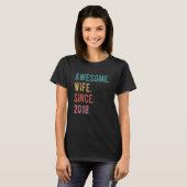 Geweldige vrouw sinds 2018 4th Wedding Anigelet H T-shirt (Voorkant volledig)