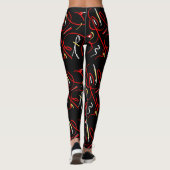 Geweldige Vuur Vlammen Abstracte Print Leggings (Achterkant)