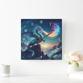 Geweldige vuurspuwende draak vierkante klok (Huis)