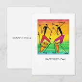 Geweldige Waterverf African Drumming Birthday Kaar (Voorkant / Achterkant)