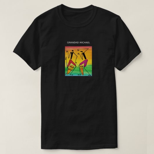 Geweldige Waterverf African Drumming T-shirt (Design voorkant)