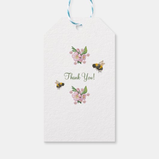 Geweldige waterverf appelbloemen en е е cadeaulabel (Achterkant)