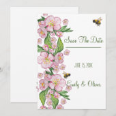 Geweldige waterverf appelbloemen en е е kaart (Voorkant / Achterkant)