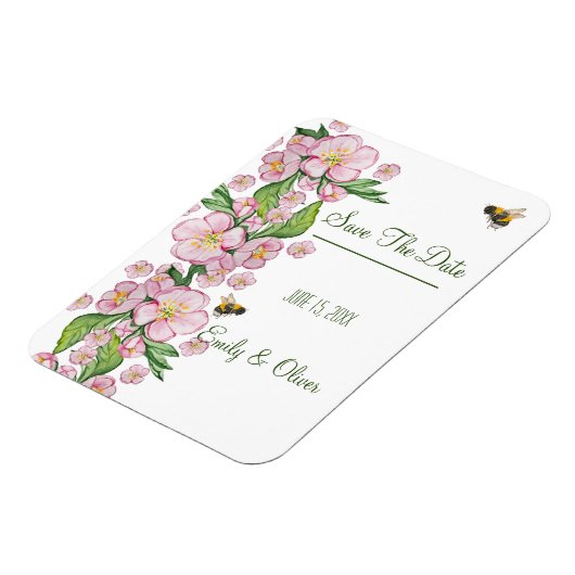 Geweldige waterverf appelbloemen en е е magneet (Linkerzijde)