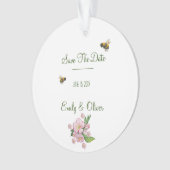 Geweldige waterverf appelbloemen en е е ornament (voorkant)