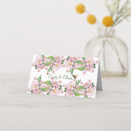 Geweldige waterverf appelbloemen en е е plaatskaartje