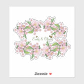 Geweldige waterverf appelbloemen en е е sticker (Vel)