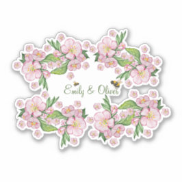 Geweldige waterverf appelbloemen en е е sticker