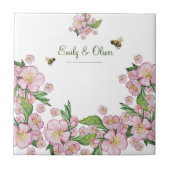 Geweldige waterverf appelbloemen en е е tegeltje (Voorkant)