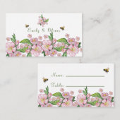 Geweldige waterverf appelbloemen en bijen informatiekaartje (Voorkant / Achterkant)