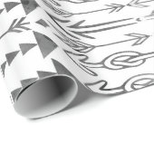 Geweldige waterverf splatters grijze stampijlen cadeaupapier (Rol Hoek)