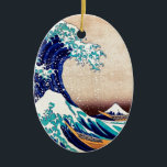 Geweldige Wave Off Kanagawa Japans Woodblock Print Keramisch Ornament<br><div class="desc">Katsushika Hokusai The Great Wave Off Kanagawa (1830) The Great Wave off Kanagawa, ook bekend als The Great Wave of Just The Wave, is een ukiyo-e-gedrukte versie van de Japanse kunstenaar Hokusai, die in de late Edo-periode werd gepubliceerd als de eerste afdruk in de reeks van Hokusai Thirty-1833 zes Uitzichten...</div>