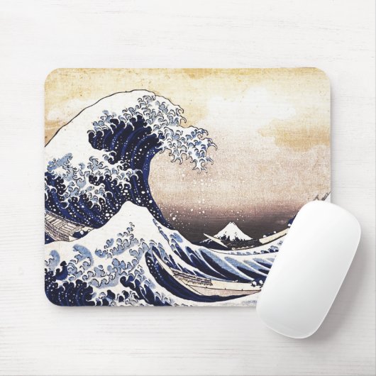 Geweldige Wave Off Kanagawa Japans Woodblock Print Muismat (Met muis)