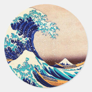Geweldige Wave Off Kanagawa Japans Woodblock Print Ronde Sticker