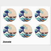 Geweldige Wave Off Kanagawa Japans Woodblock Print Ronde Sticker (Vel)