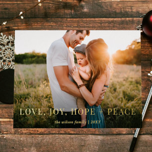 Geweldige wensen moderne volledige foto folie feestdagenkaart