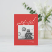 Geweldige wereld Eenvoudige foto-kerstfeestdag Feestdagenkaart (Staand voorkant)