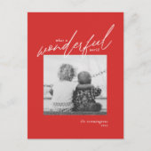 Geweldige wereld Eenvoudige foto-kerstfeestdag Feestdagenkaart (Voorkant)